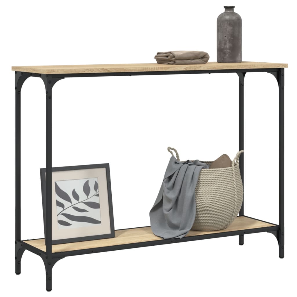 Wandtafel 101x30,5x75 cm bewerkt hout sonoma eikenkleurig is nu te koop bij PeponiXL, paradijselijk wonen!