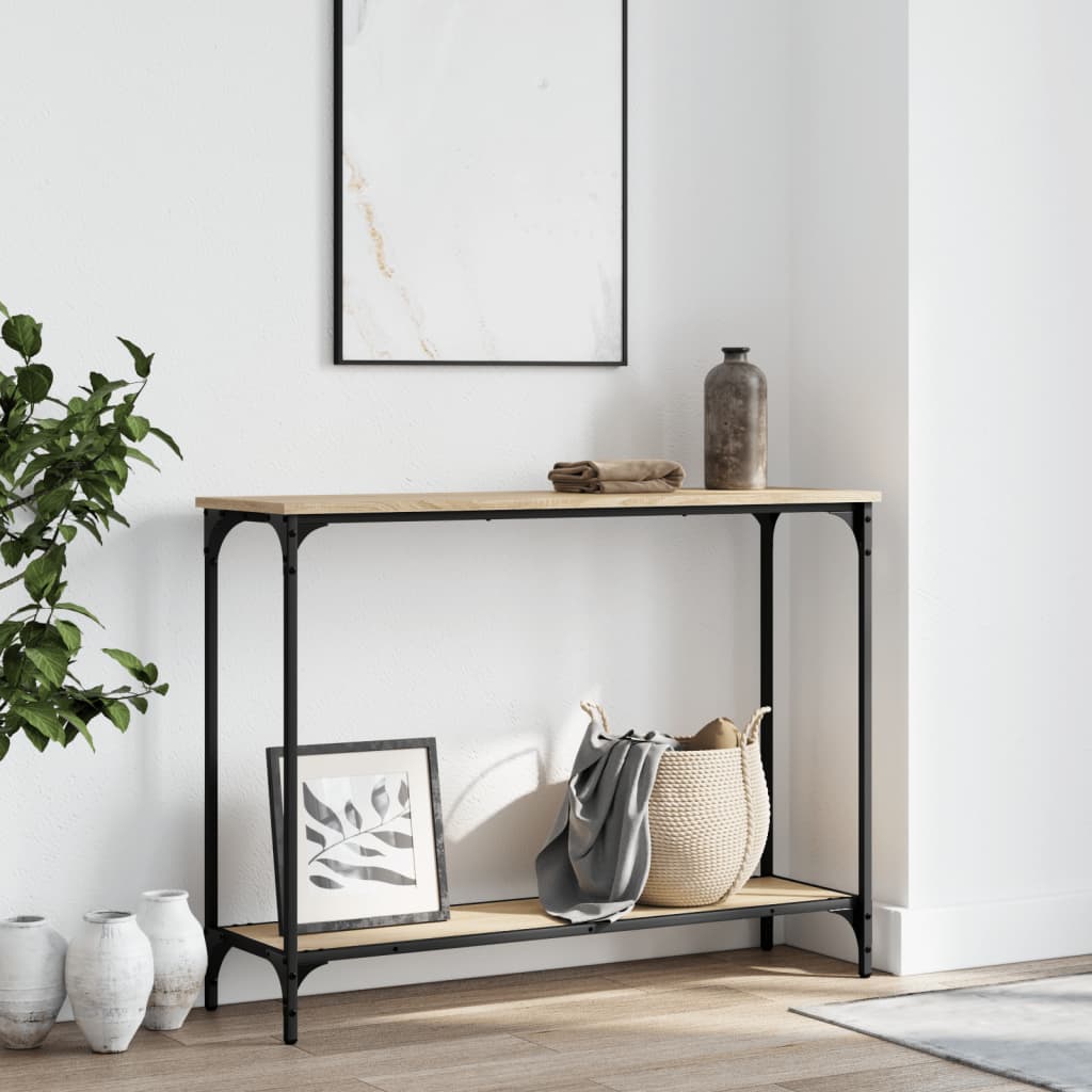 Wandtafel 101x30,5x75 cm bewerkt hout sonoma eikenkleurig is nu te koop bij PeponiXL, paradijselijk wonen!