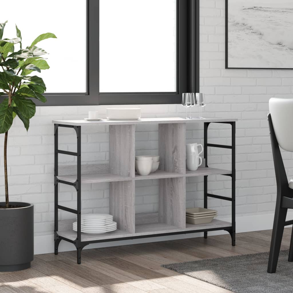 Dressoir 102x32x73,5 cm bewerkt hout grijs sonoma eikenkleurig is nu te koop bij PeponiXL, paradijselijk wonen!
