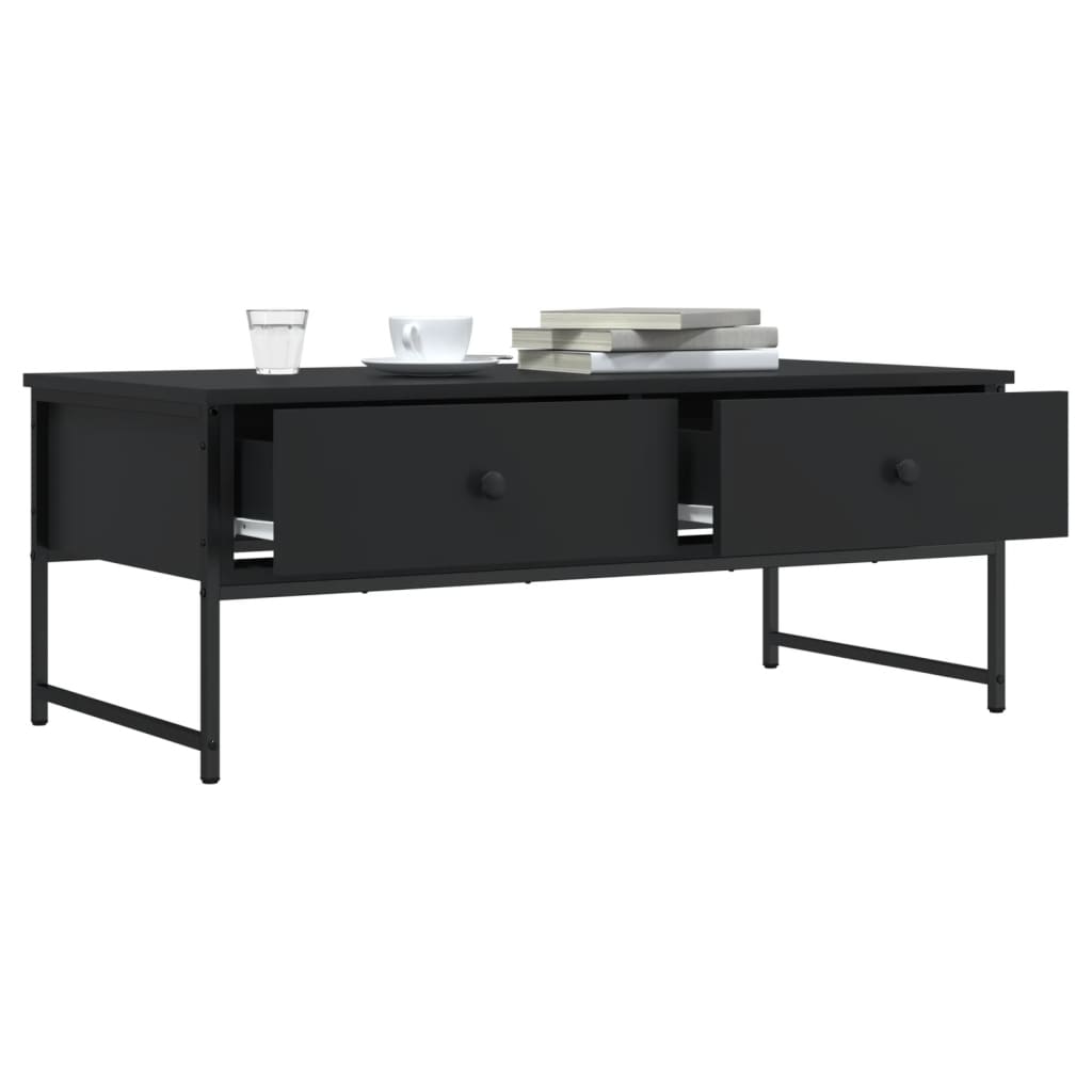 Salontafel 101x49x39,5 cm bewerkt hout zwart is nu te koop bij PeponiXL, paradijselijk wonen!