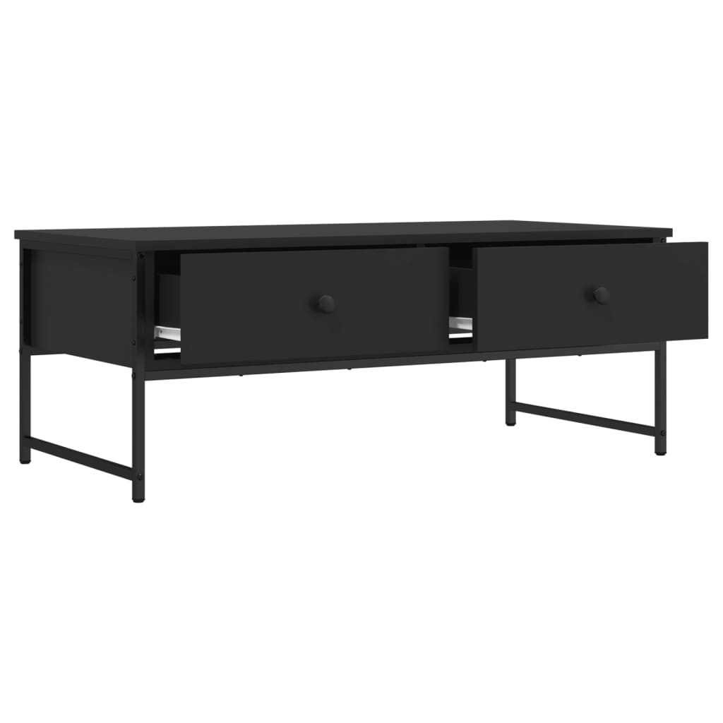 Salontafel 101x49x39,5 cm bewerkt hout zwart is nu te koop bij PeponiXL, paradijselijk wonen!