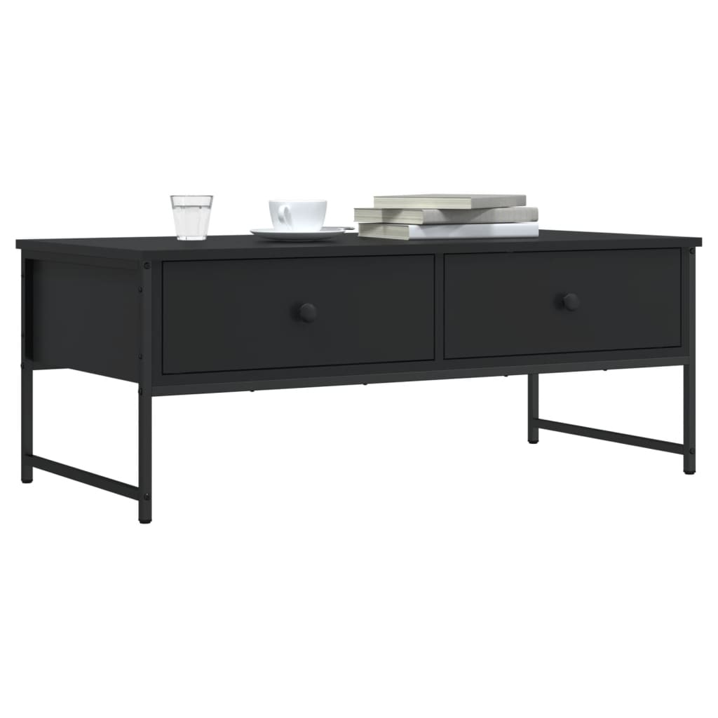 Salontafel 101x49x39,5 cm bewerkt hout zwart is nu te koop bij PeponiXL, paradijselijk wonen!