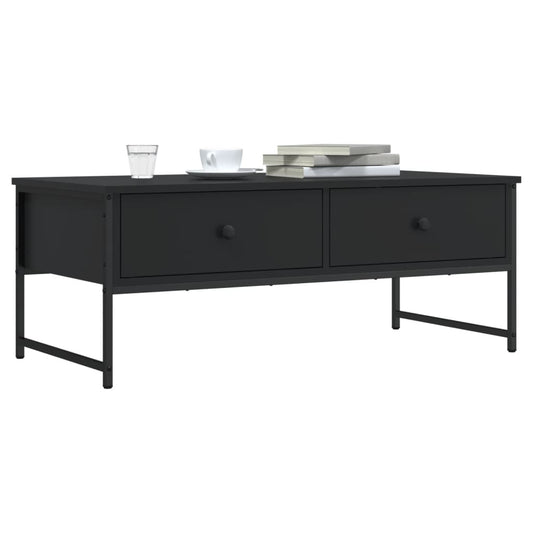 Salontafel 101x49x39,5 cm bewerkt hout zwart is nu te koop bij PeponiXL, paradijselijk wonen!