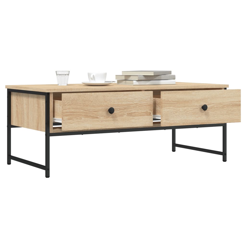 Salontafel 101x49x39,5 cm bewerkt hout sonoma eikenkleurig is nu te koop bij PeponiXL, paradijselijk wonen!