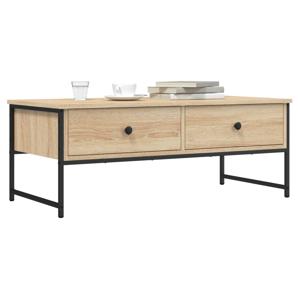 Salontafel 101x49x39,5 cm bewerkt hout sonoma eikenkleurig is nu te koop bij PeponiXL, paradijselijk wonen!