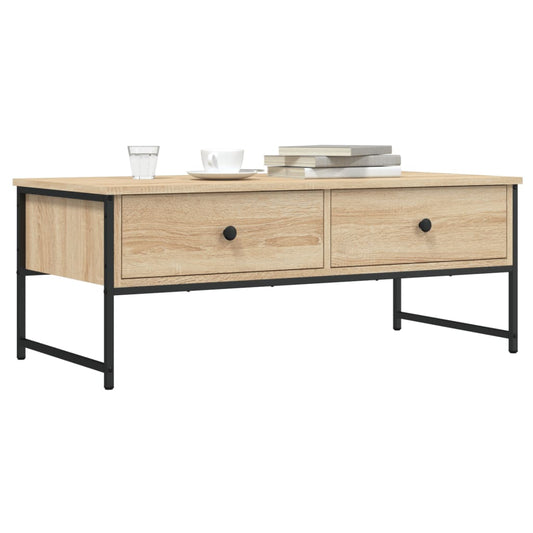 Salontafel 101x49x39,5 cm bewerkt hout sonoma eikenkleurig is nu te koop bij PeponiXL, paradijselijk wonen!