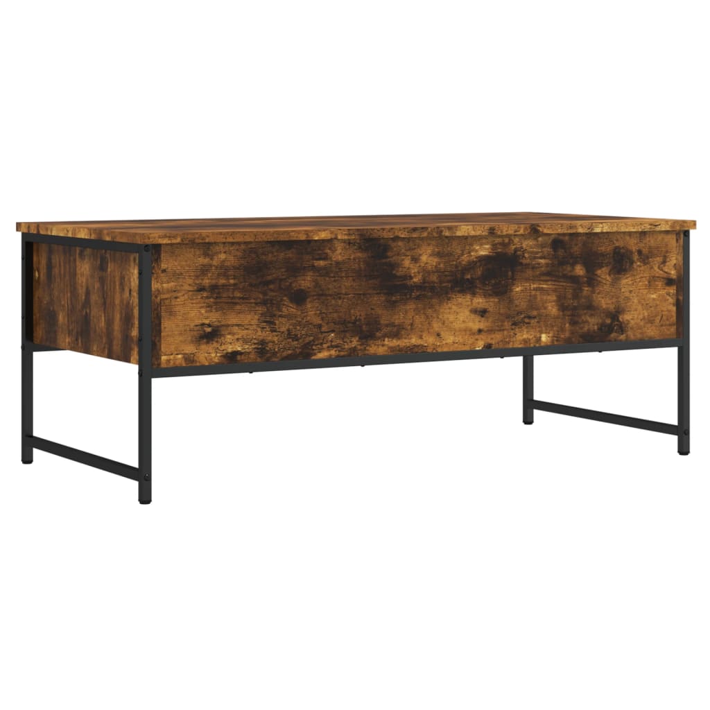 Salontafel 101x49x39,5 cm bewerkt hout gerookt eikenkleurig is nu te koop bij PeponiXL, paradijselijk wonen!