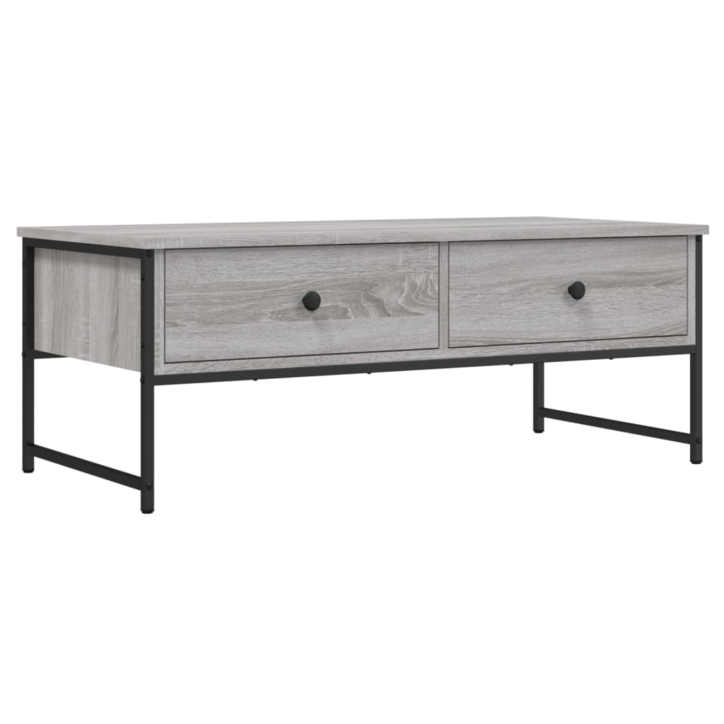 Salontafel 101x49x39,5 cm bewerkt hout grijs sonoma eikenkleur is nu te koop bij PeponiXL, paradijselijk wonen!