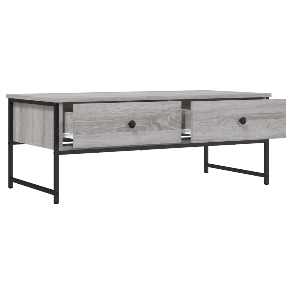 Salontafel 101x49x39,5 cm bewerkt hout grijs sonoma eikenkleur is nu te koop bij PeponiXL, paradijselijk wonen!