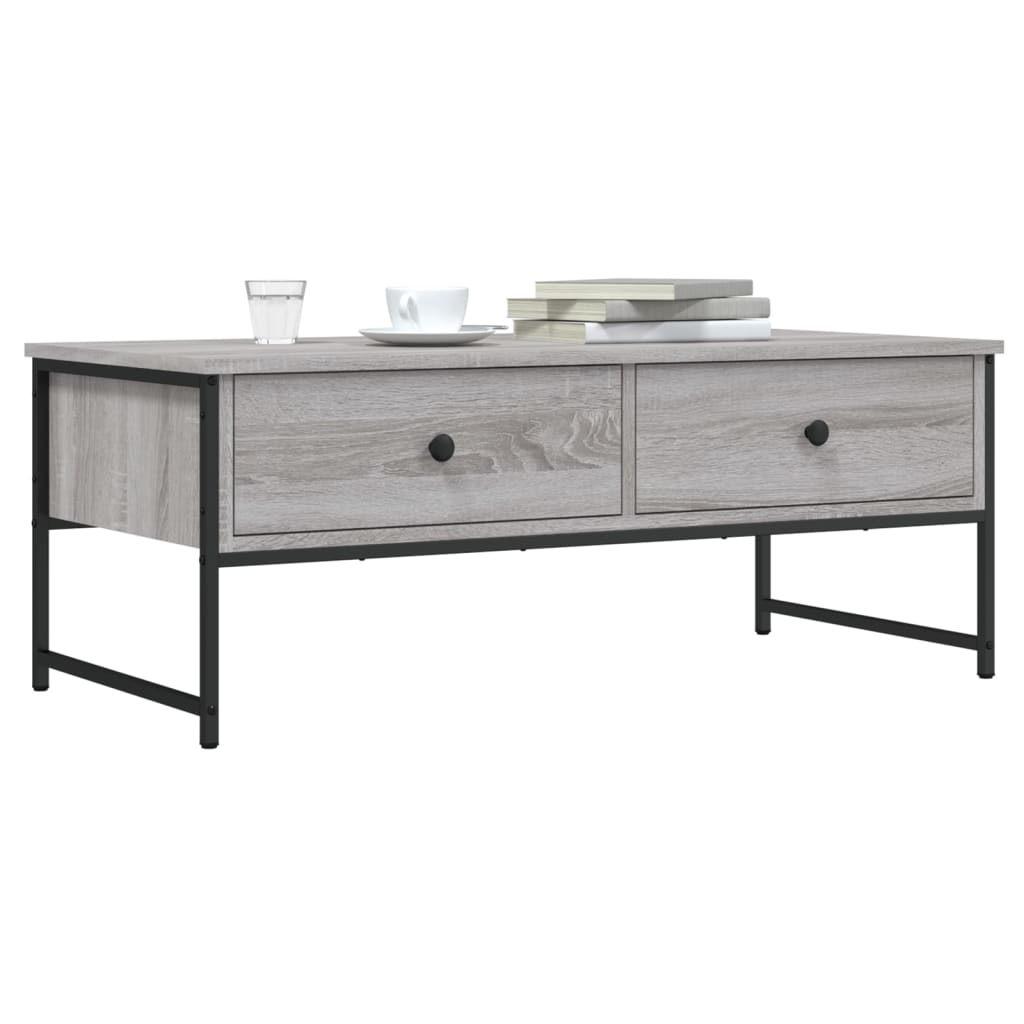 Salontafel 101x49x39,5 cm bewerkt hout grijs sonoma eikenkleur is nu te koop bij PeponiXL, paradijselijk wonen!