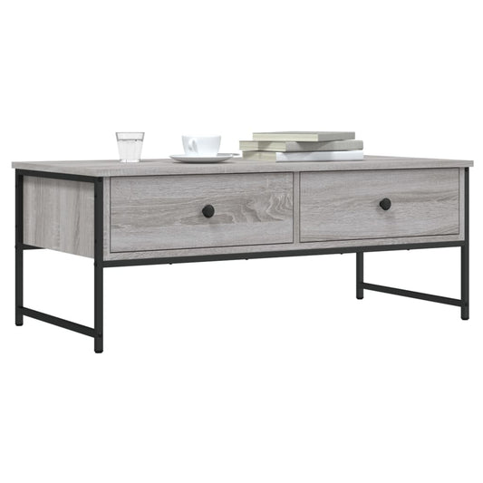 Salontafel 101x49x39,5 cm bewerkt hout grijs sonoma eikenkleur is nu te koop bij PeponiXL, paradijselijk wonen!