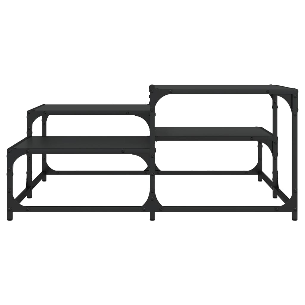 Salontafel 87,5x87,5x40 cm bewerkt hout zwart is nu te koop bij PeponiXL, paradijselijk wonen!