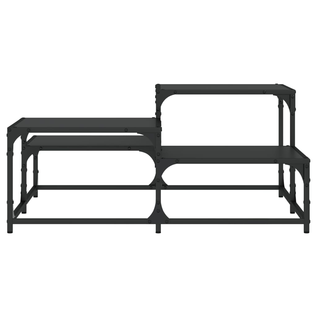 Salontafel 87,5x87,5x40 cm bewerkt hout zwart is nu te koop bij PeponiXL, paradijselijk wonen!