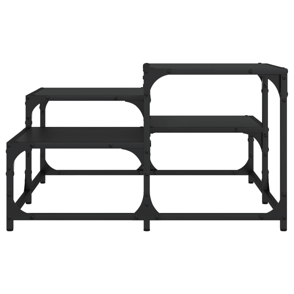 Salontafel 68x68x40 cm bewerkt hout zwart is nu te koop bij PeponiXL, paradijselijk wonen!