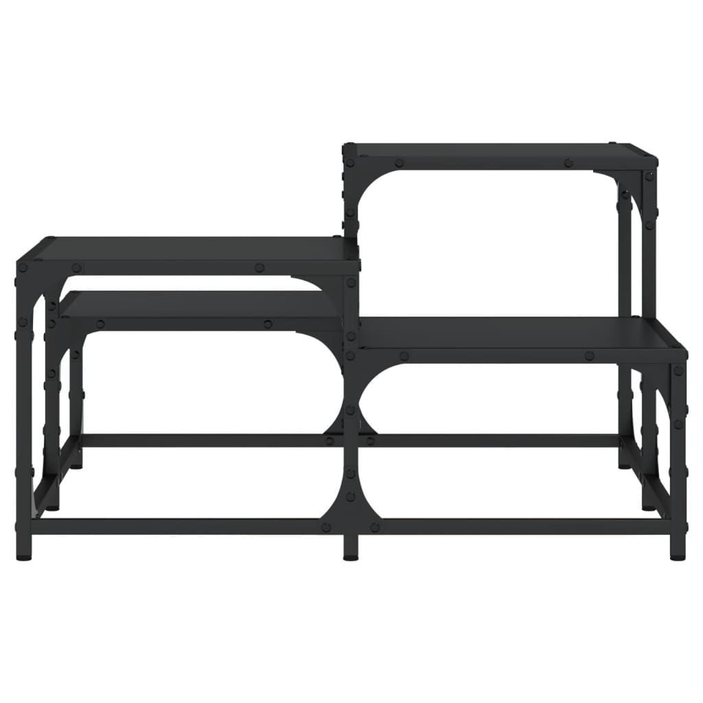 Salontafel 68x68x40 cm bewerkt hout zwart is nu te koop bij PeponiXL, paradijselijk wonen!