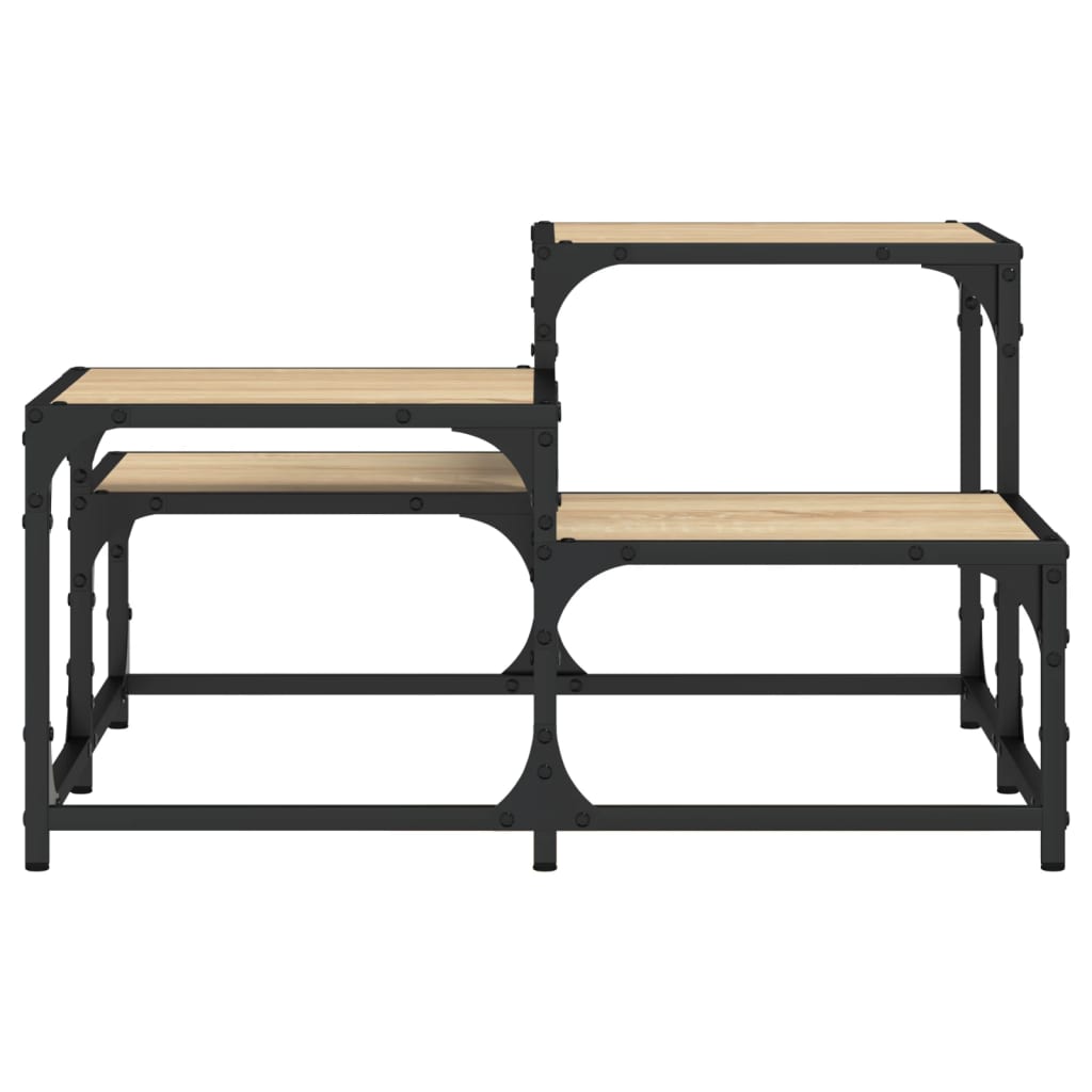 Salontafel 68x68x40 cm bewerkt hout sonoma eikenkleurig is nu te koop bij PeponiXL, paradijselijk wonen!
