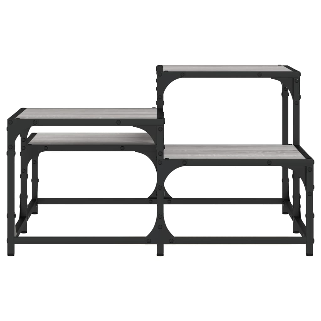 Salontafel 68x68x40 cm bewerkt hout grijs sonoma eikenkleurig is nu te koop bij PeponiXL, paradijselijk wonen!