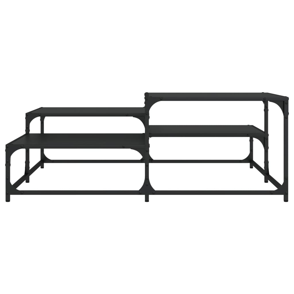 Salontafel 107x107x40 cm bewerkt hout zwart is nu te koop bij PeponiXL, paradijselijk wonen!