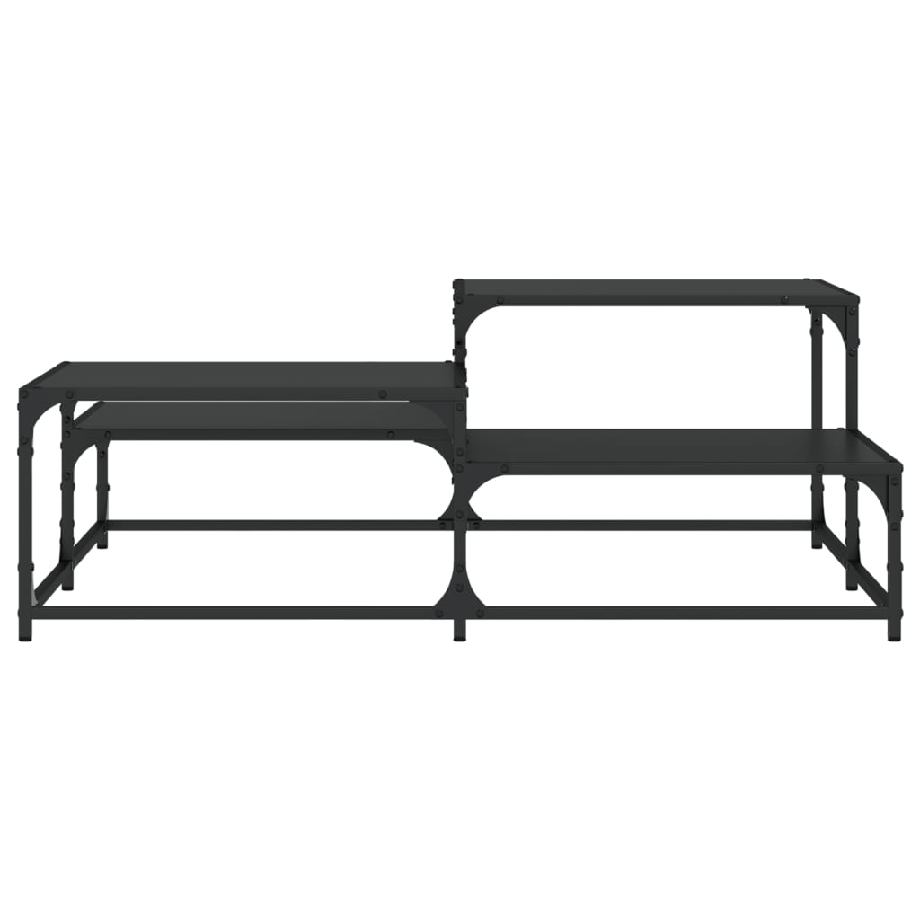 Salontafel 107x107x40 cm bewerkt hout zwart is nu te koop bij PeponiXL, paradijselijk wonen!
