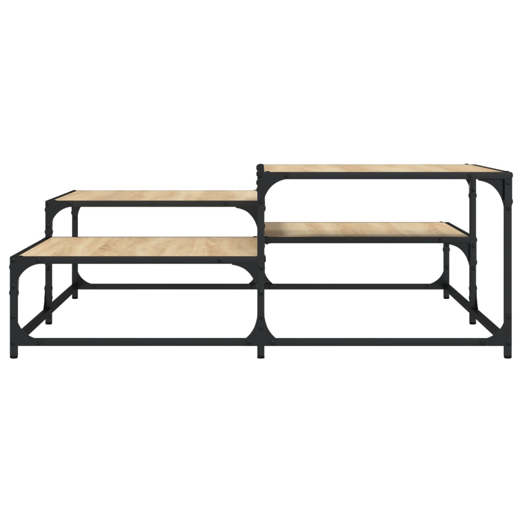 Salontafel 107x107x40 cm bewerkt hout sonoma eikenkleurig is nu te koop bij PeponiXL, paradijselijk wonen!