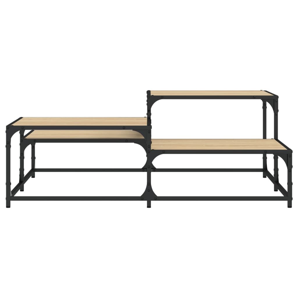 Salontafel 107x107x40 cm bewerkt hout sonoma eikenkleurig is nu te koop bij PeponiXL, paradijselijk wonen!