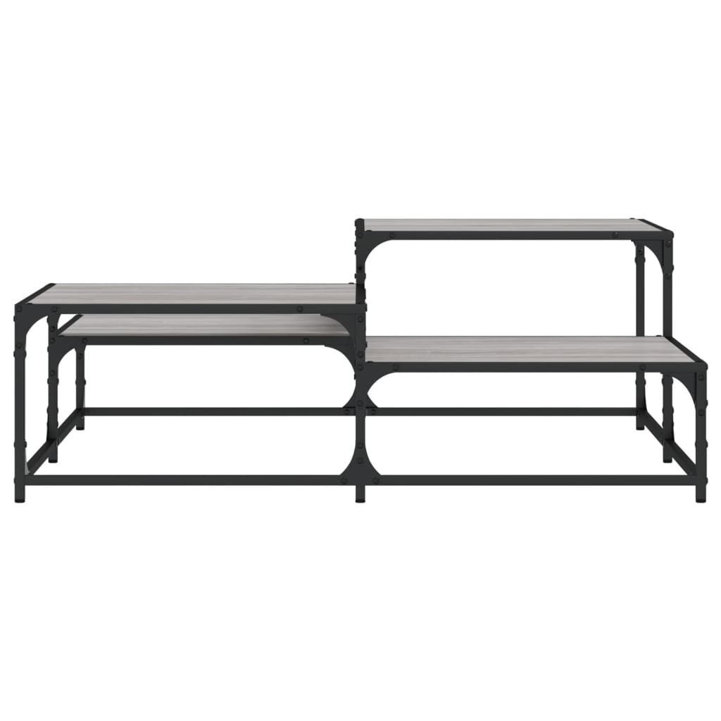 Salontafel 107x107x40 cm bewerkt hout grijs sonoma eikenkleurig is nu te koop bij PeponiXL, paradijselijk wonen!