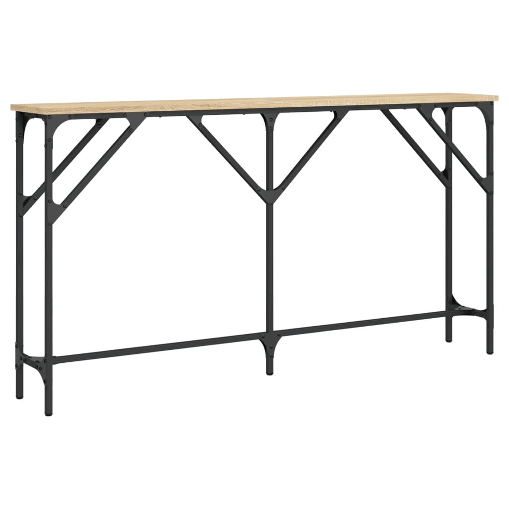 Wandtafel 140x23x75 cm bewerkt hout sonoma eikenkleurig is nu te koop bij PeponiXL, paradijselijk wonen!