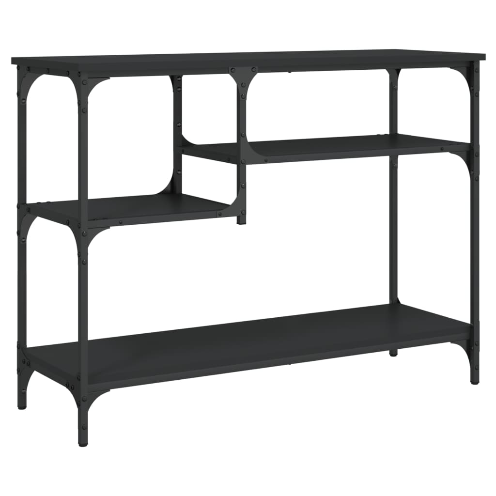 Wandtafel met schappen 100x35x75 cm zwart is nu te koop bij PeponiXL, paradijselijk wonen!