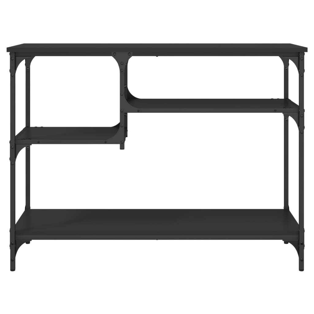 Wandtafel met schappen 100x35x75 cm zwart is nu te koop bij PeponiXL, paradijselijk wonen!