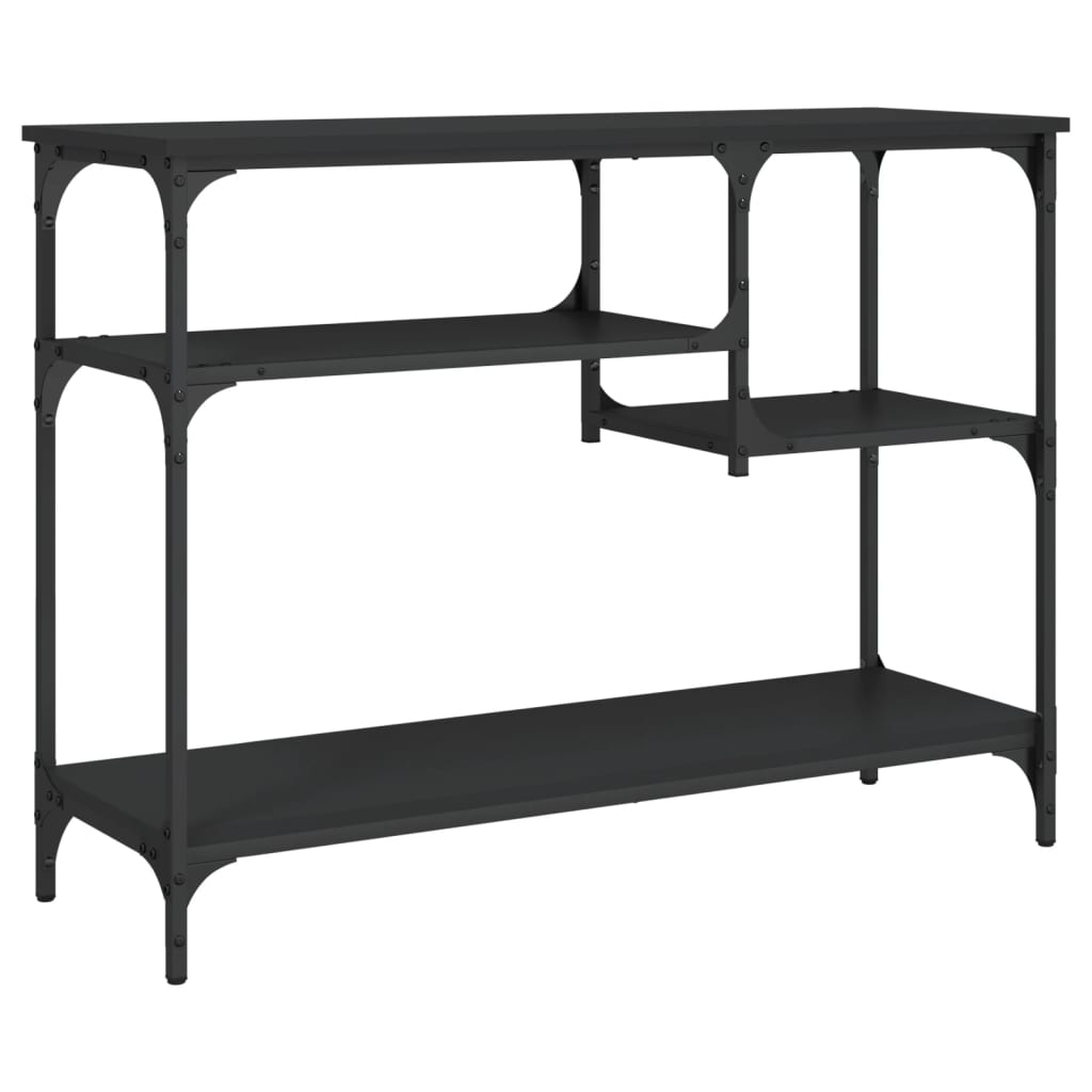 Wandtafel met schappen 100x35x75 cm zwart is nu te koop bij PeponiXL, paradijselijk wonen!
