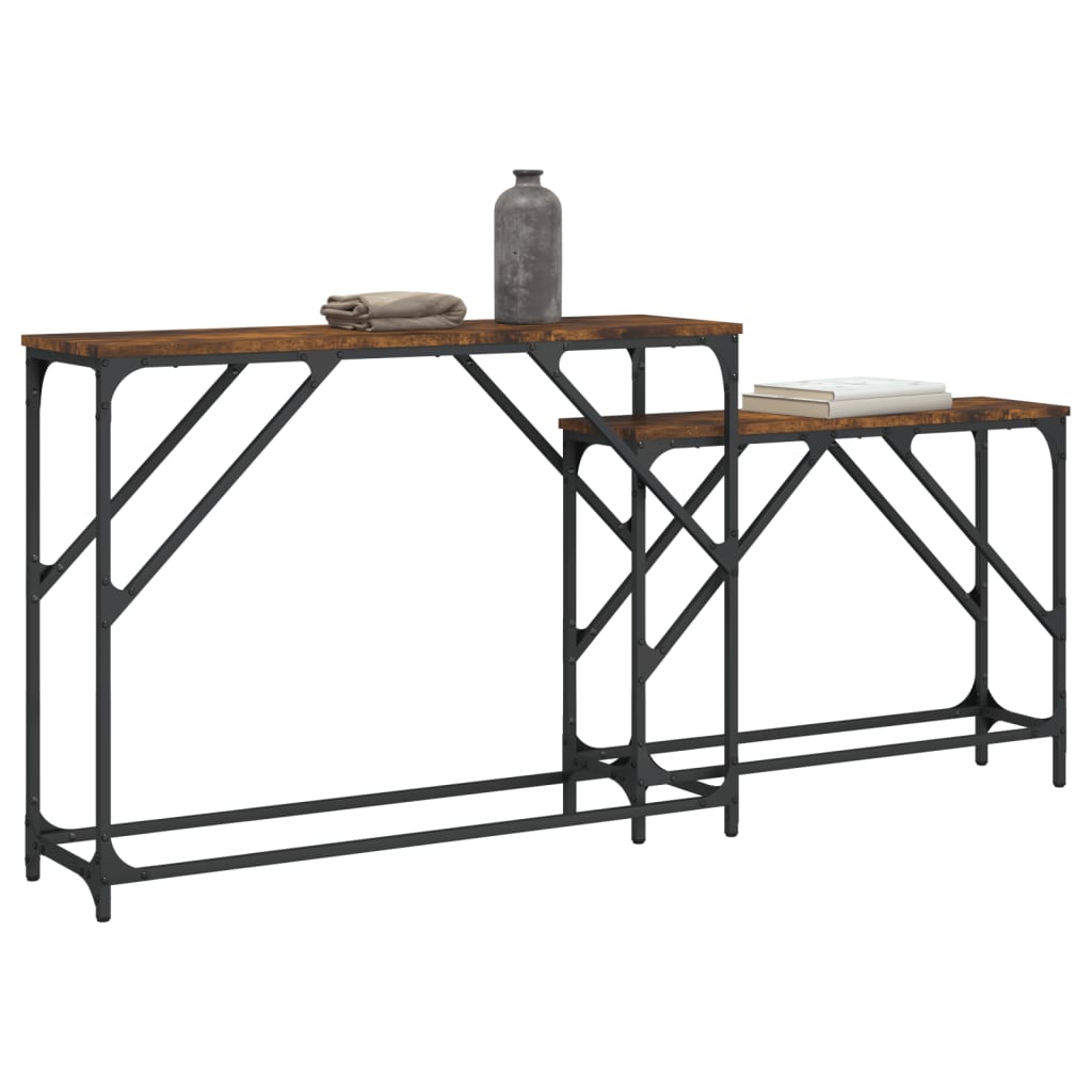 2-delige Tafeltjesset bewerkt hout gerookt eikenkleurig is nu te koop bij PeponiXL, paradijselijk wonen!