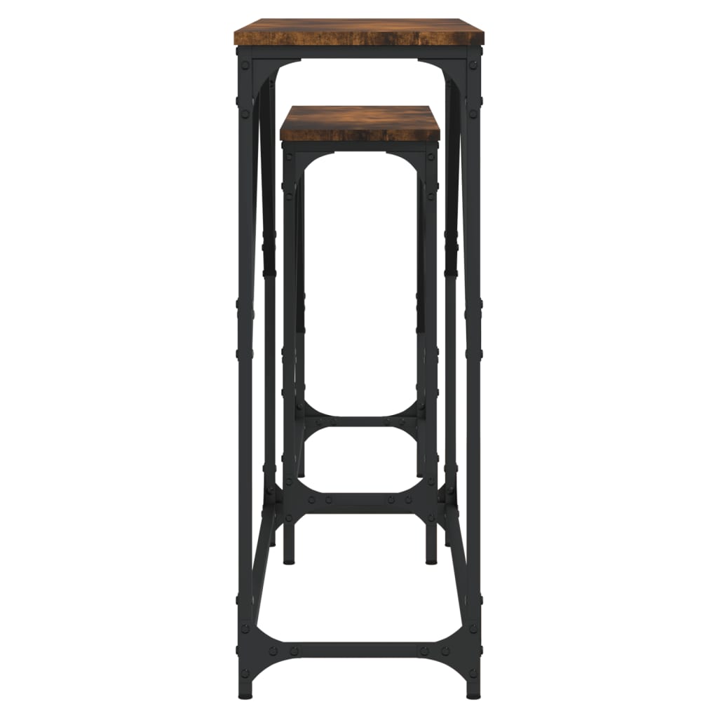 2-delige Tafeltjesset bewerkt hout gerookt eikenkleurig is nu te koop bij PeponiXL, paradijselijk wonen!