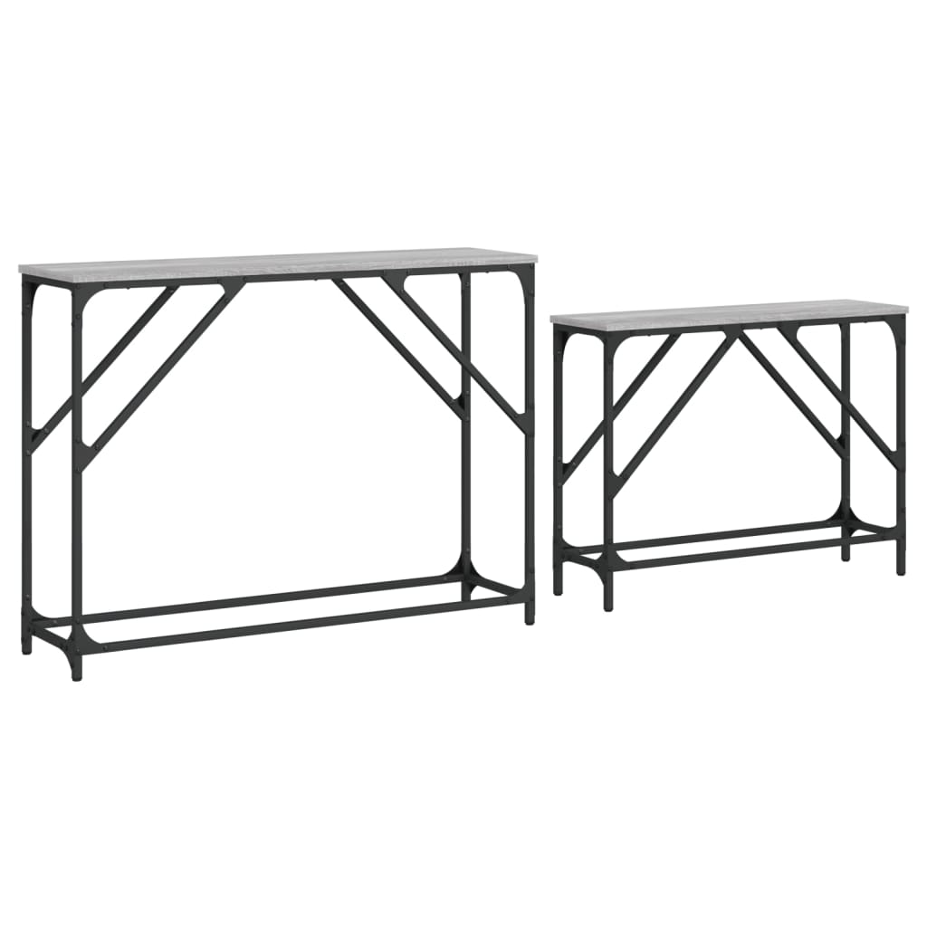 2-delige Tafeltjesset bewerkt hout grijs sonoma eikenkleurig is nu te koop bij PeponiXL, paradijselijk wonen!