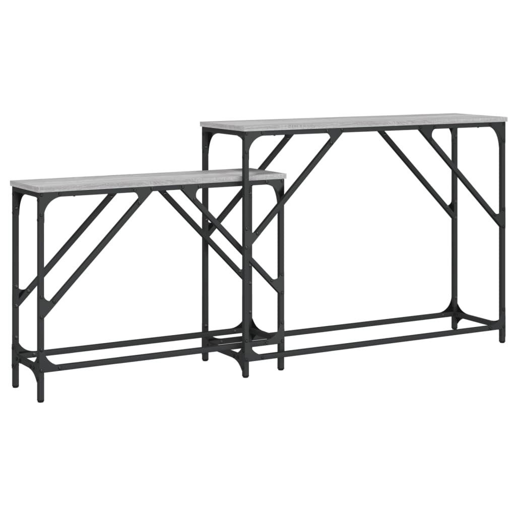 2-delige Tafeltjesset bewerkt hout grijs sonoma eikenkleurig is nu te koop bij PeponiXL, paradijselijk wonen!