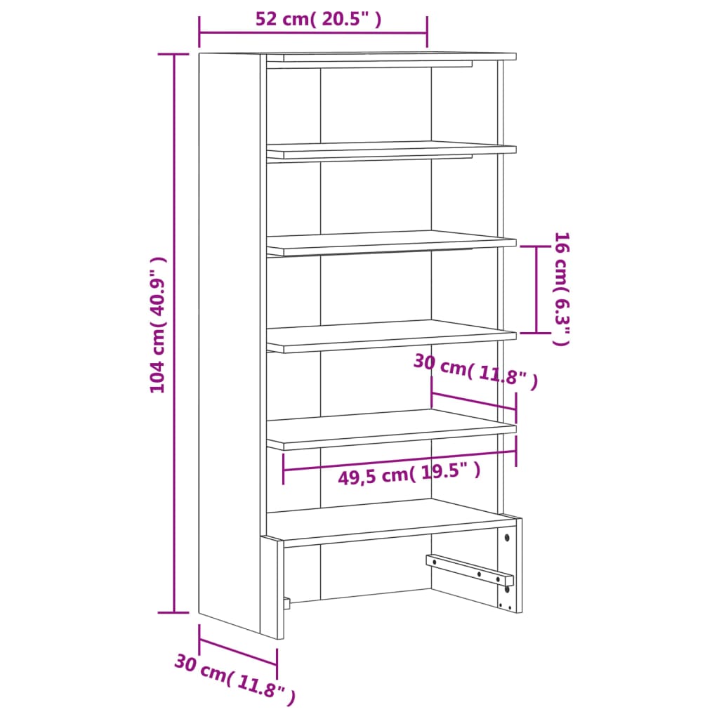 Schoenenkast 52x30x104 cm massief grenenhout wasbruin is nu te koop bij PeponiXL, paradijselijk wonen!