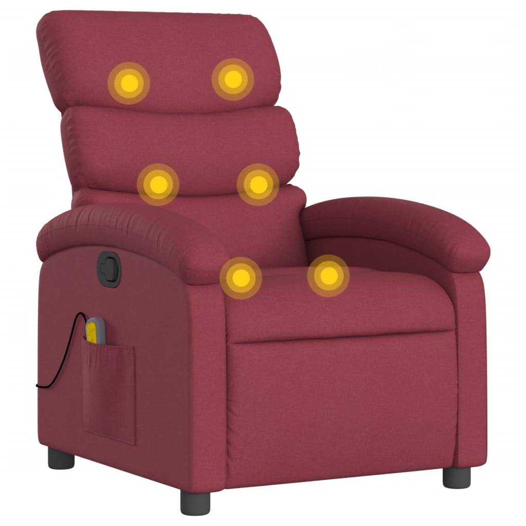 Massagestoel verstelbaar stof wijnrood is nu te koop bij PeponiXL, paradijselijk wonen!