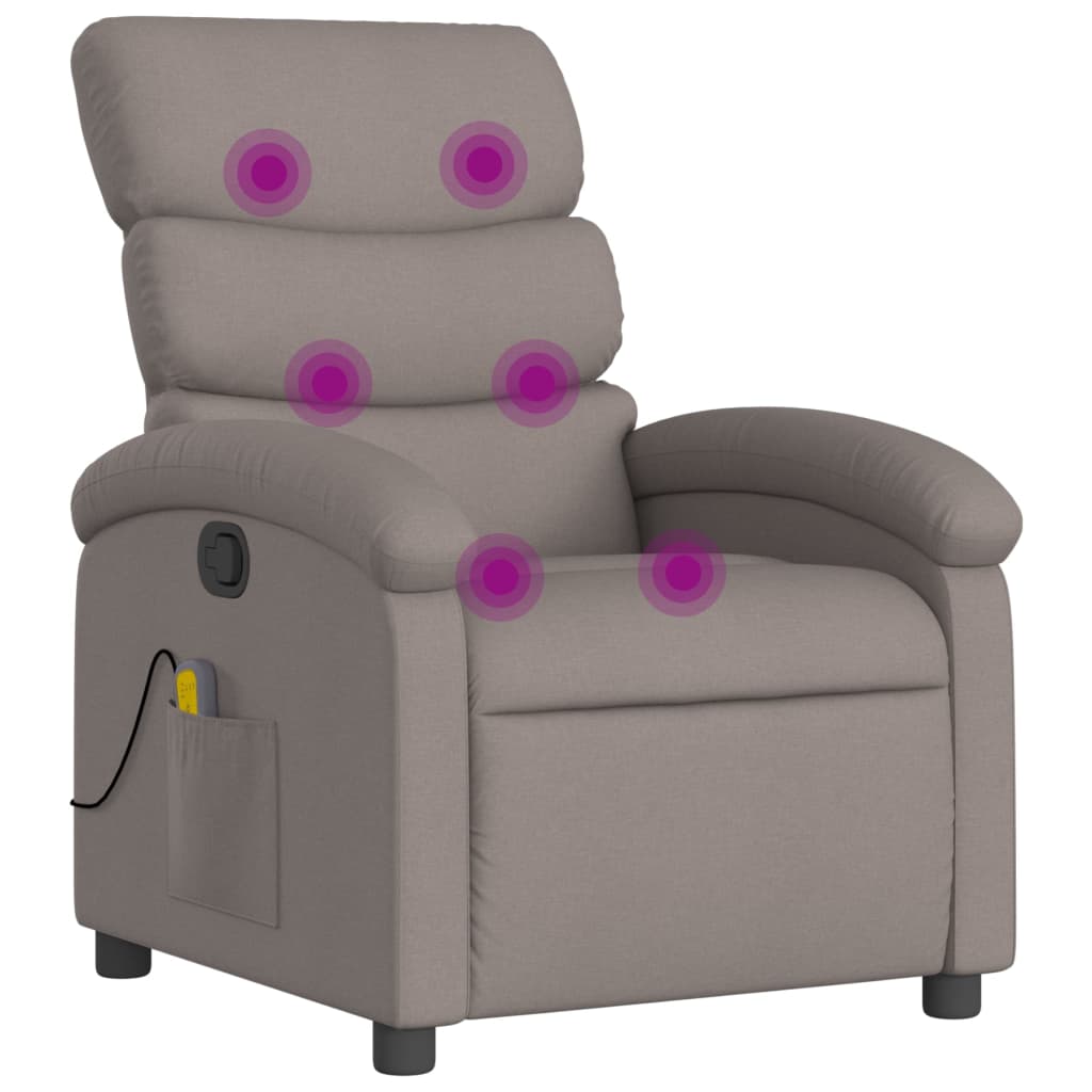 Massagestoel verstelbaar stof taupe is nu te koop bij PeponiXL, paradijselijk wonen!
