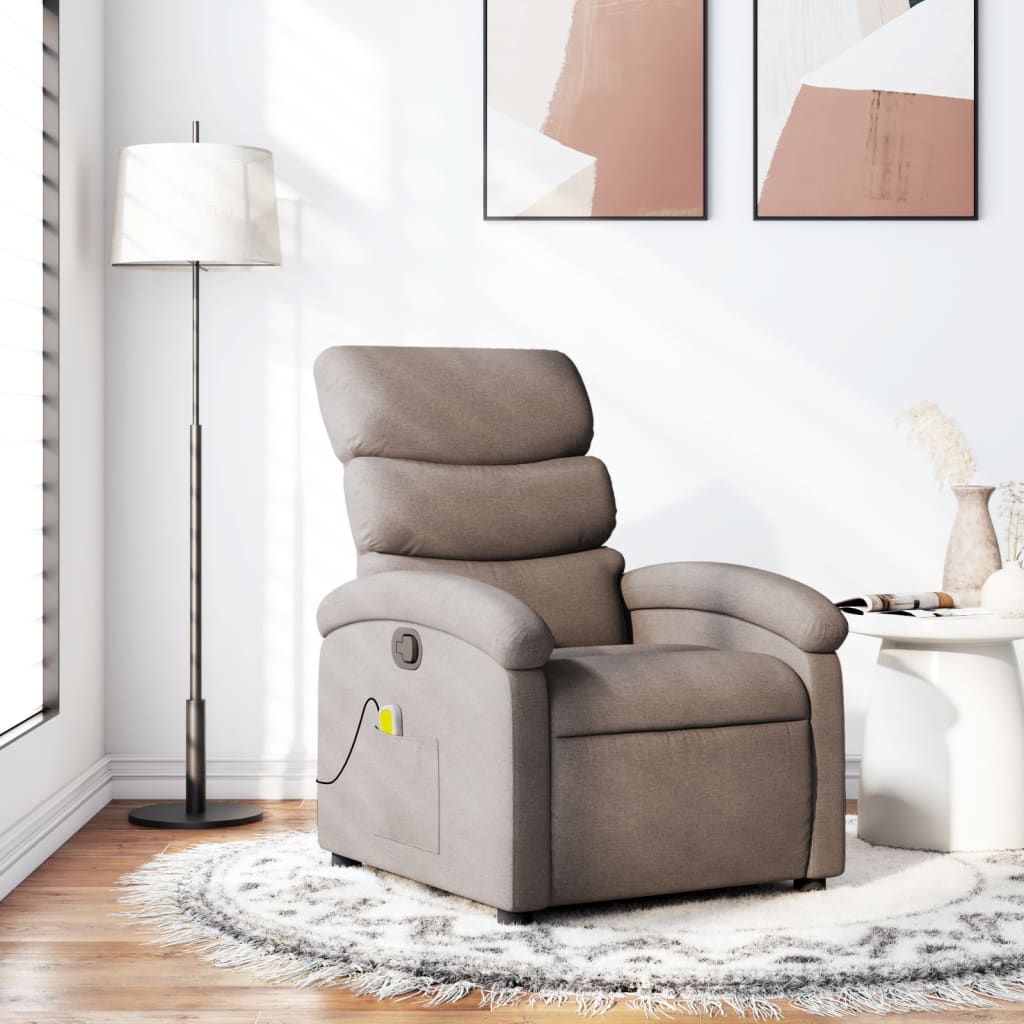 Massagestoel verstelbaar stof taupe is nu te koop bij PeponiXL, paradijselijk wonen!