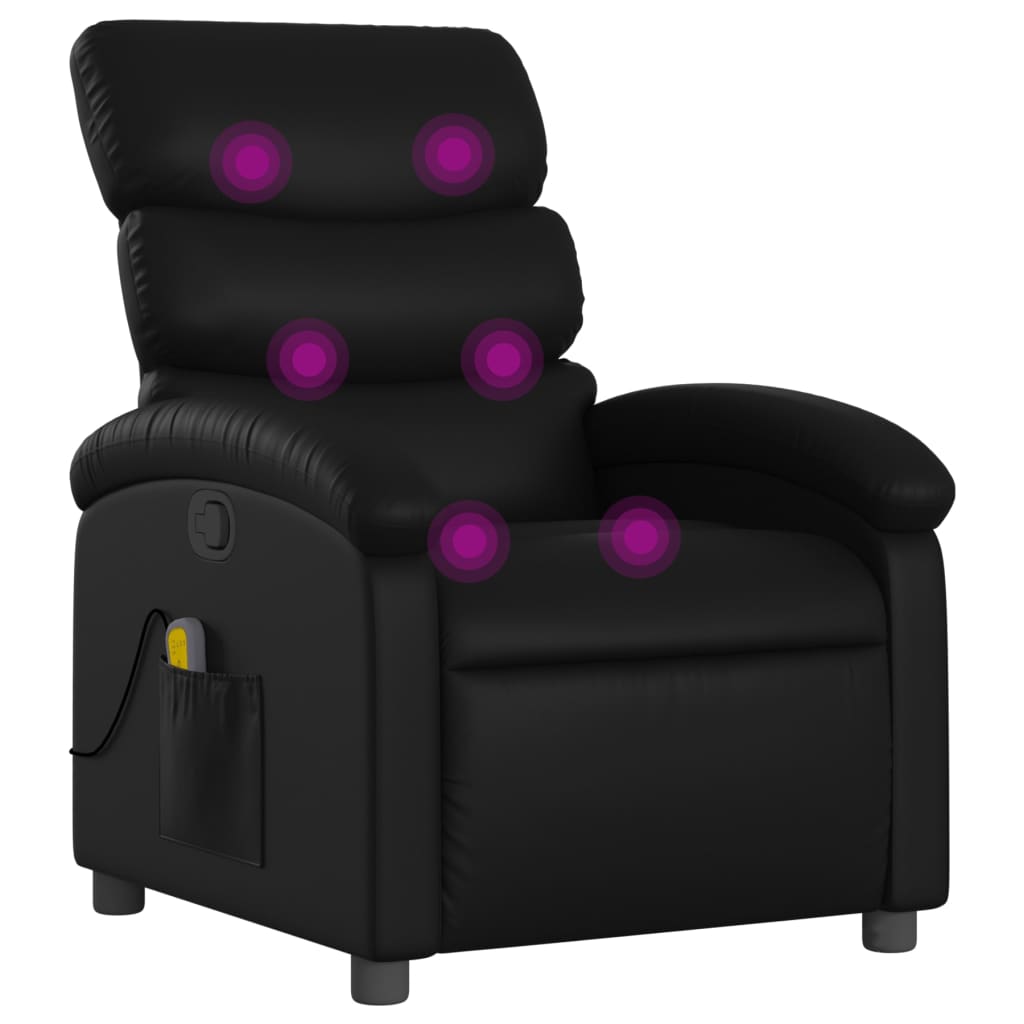 Massagestoel verstelbaar kunstleer zwart is nu te koop bij PeponiXL, paradijselijk wonen!