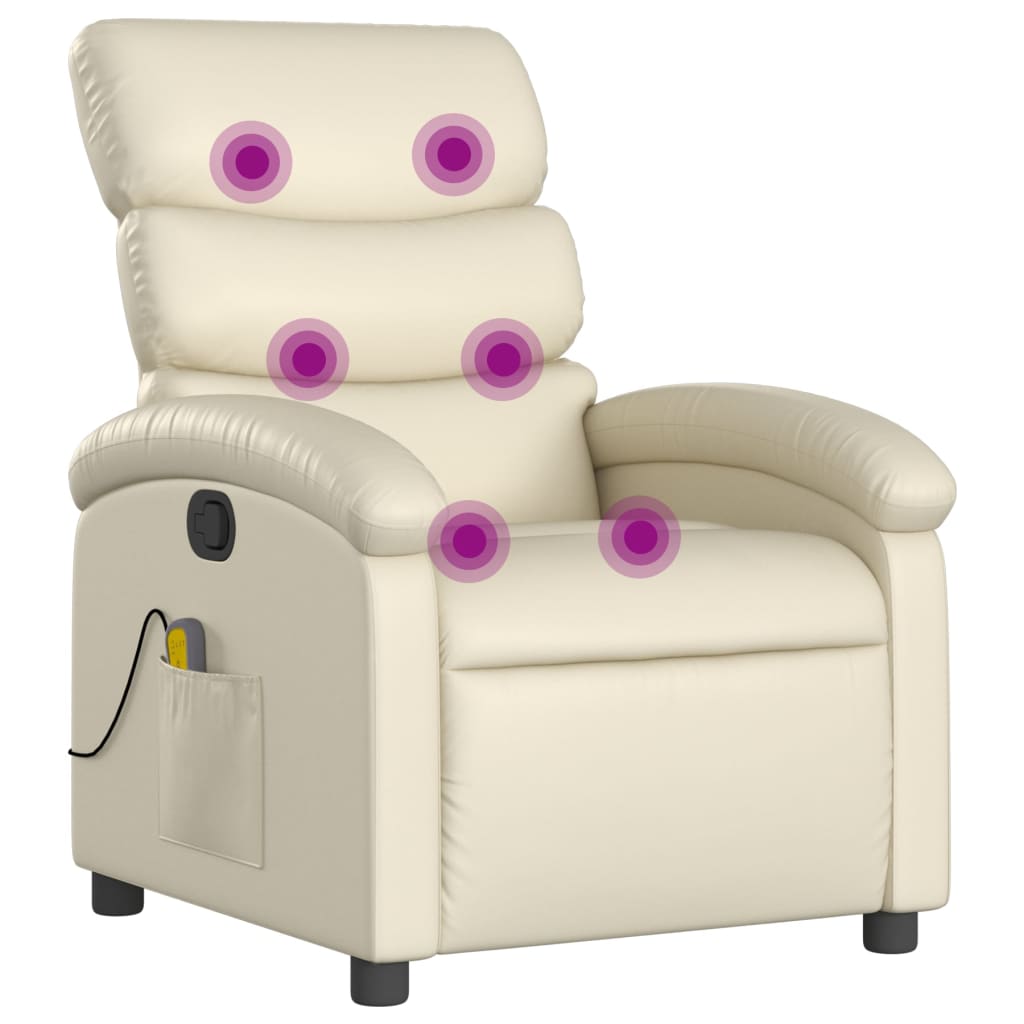 Massagestoel verstelbaar kunstleer crème is nu te koop bij PeponiXL, paradijselijk wonen!