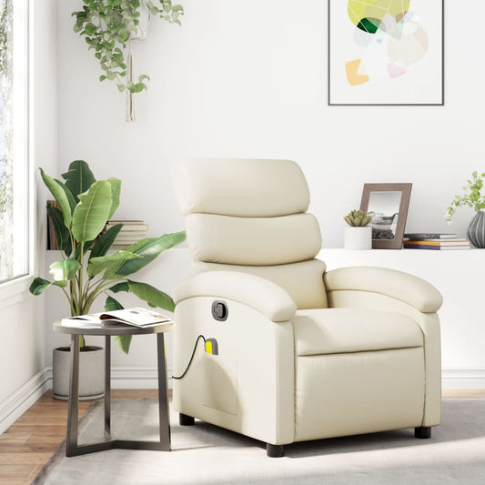 Massagestoel verstelbaar kunstleer crème is nu te koop bij PeponiXL, paradijselijk wonen!