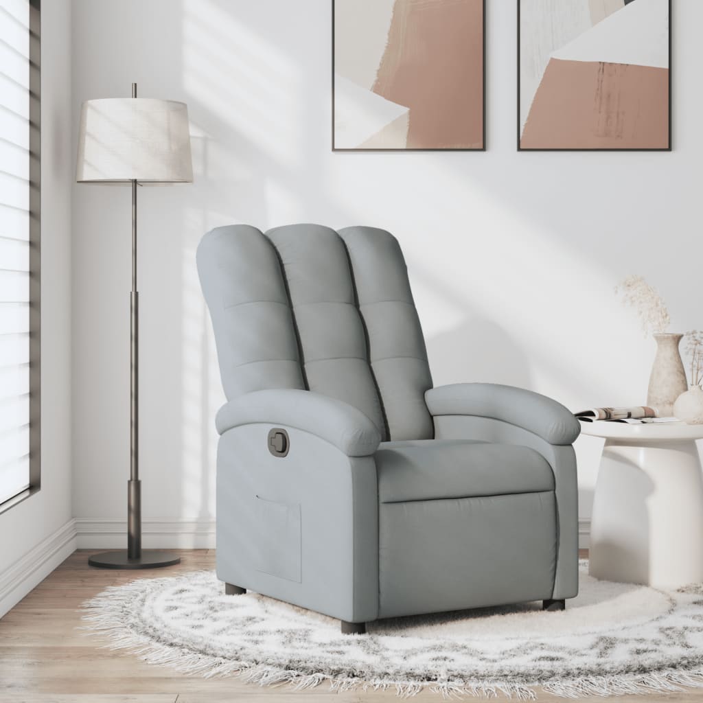 Fauteuil verstelbaar stof lichtgrijs is nu te koop bij PeponiXL, paradijselijk wonen!