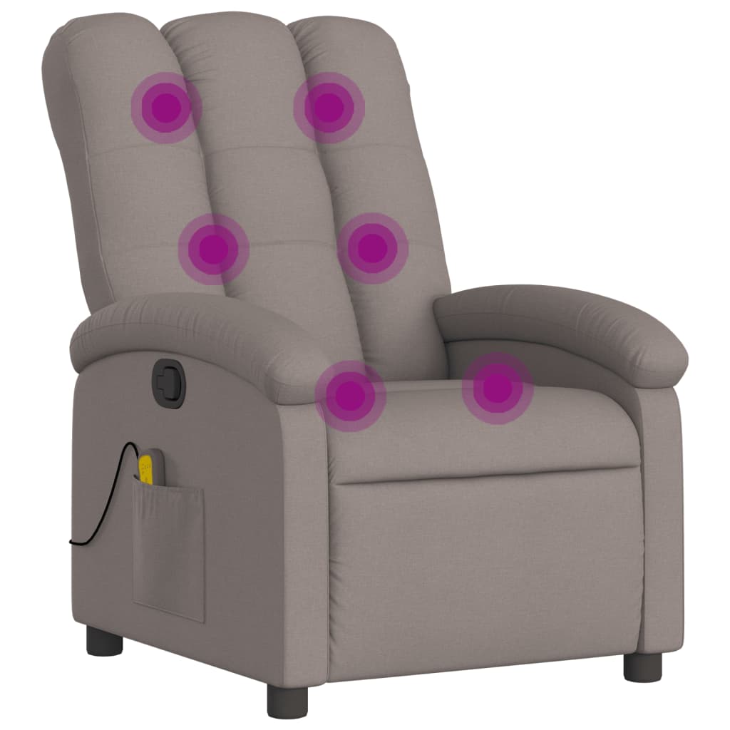 Massagestoel verstelbaar stof taupe is nu te koop bij PeponiXL, paradijselijk wonen!