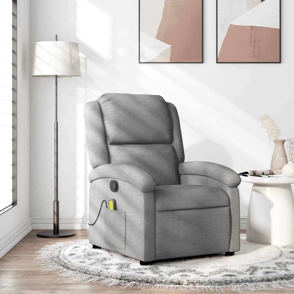 Massagestoel verstelbaar stof lichtgrijs is nu te koop bij PeponiXL, paradijselijk wonen!