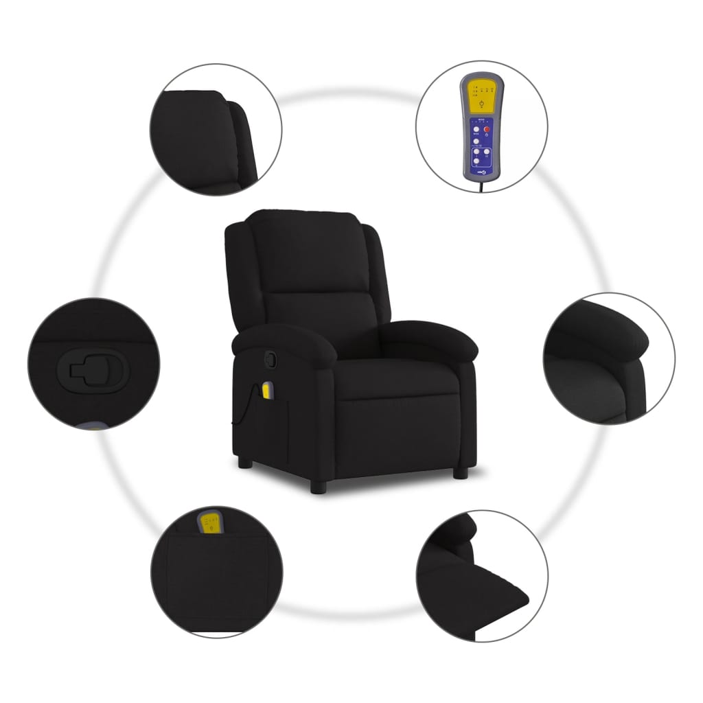 Massagestoel verstelbaar stof zwart is nu te koop bij PeponiXL, paradijselijk wonen!