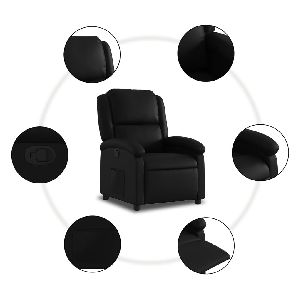Relaxfauteuil Zwart Kunstleer is nu te koop bij PeponiXL, paradijselijk wonen!