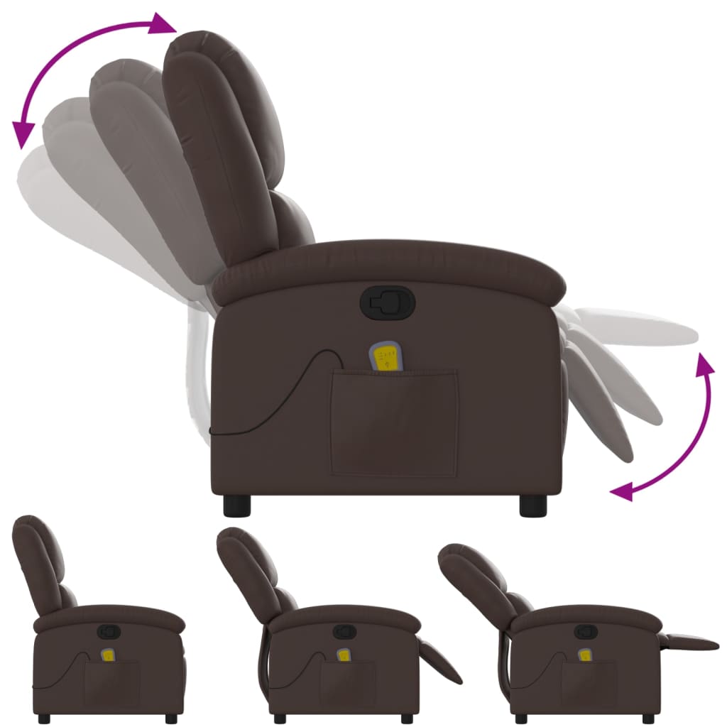 Massagestoel verstelbaar kunstleer bruin is nu te koop bij PeponiXL, paradijselijk wonen!