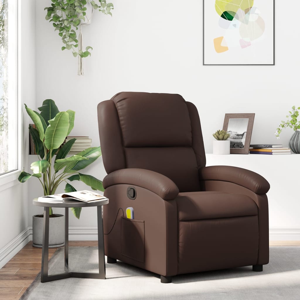 Massagestoel verstelbaar kunstleer bruin is nu te koop bij PeponiXL, paradijselijk wonen!