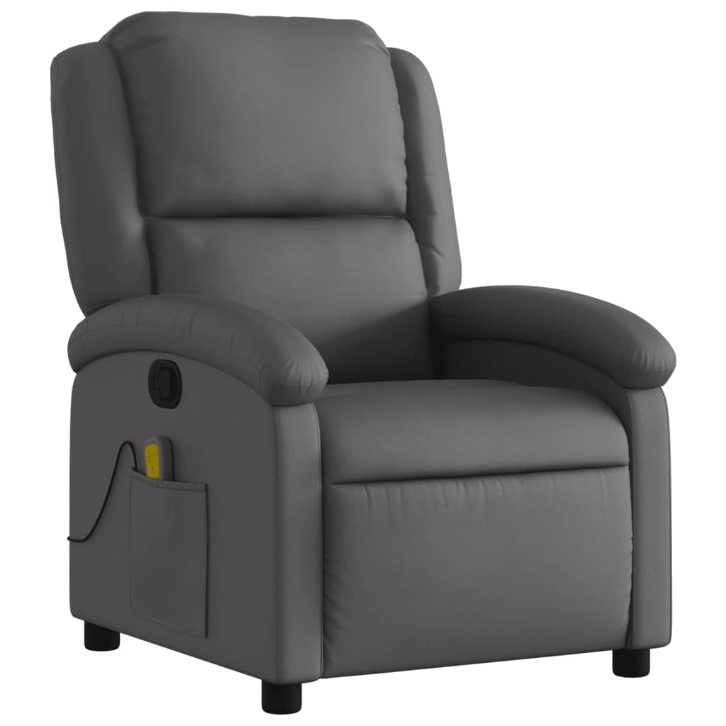 Massagestoel echt leer grijs is nu te koop bij PeponiXL, paradijselijk wonen!