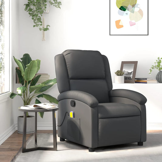 Massagestoel echt leer grijs is nu te koop bij PeponiXL, paradijselijk wonen!
